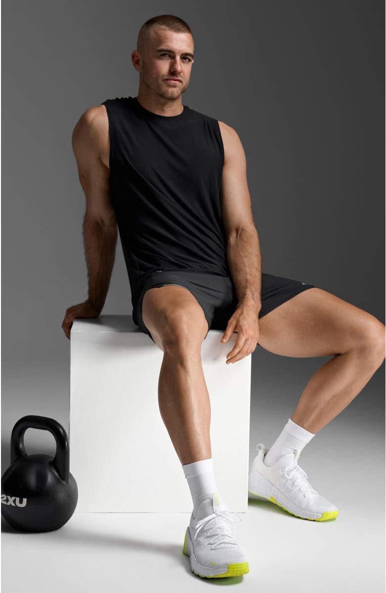 2XU Mens Signature Tank, Alternate, color, Black/Black