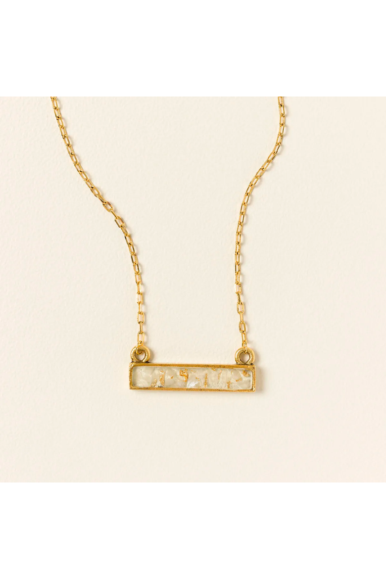 Flecks of Gold Birthstone Necklace, Alternate, color, April - White Topaz