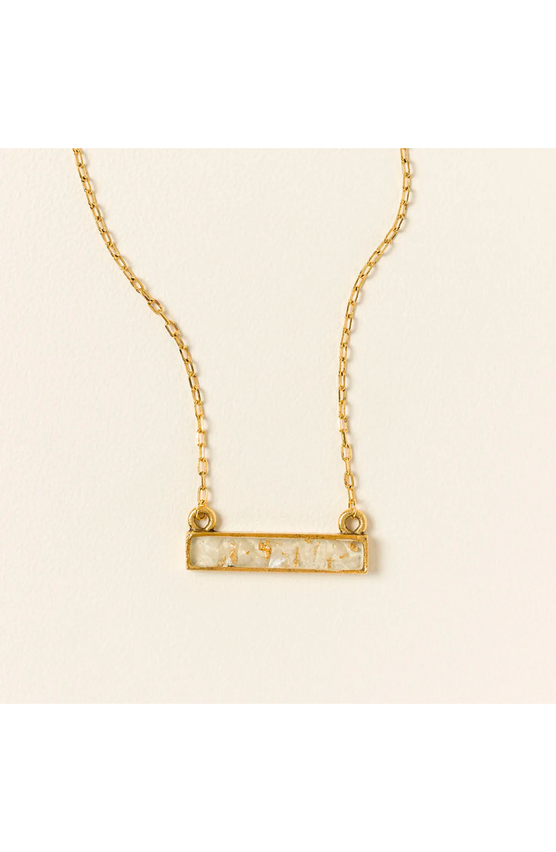 Uncommon Goods Flecks of Gold Birthstone Necklace, Alternate, color, April - White Topaz