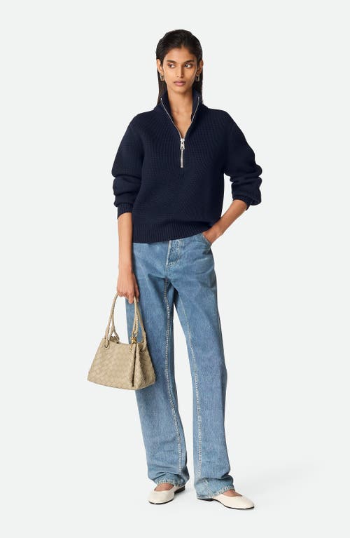 Bottega Veneta Small Andiamo Intrecciato Leather Crossbody Bag In 9614 Ecru-muse Brass