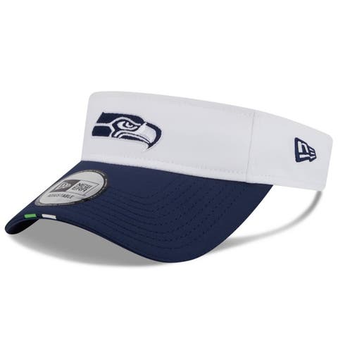 Men's New Era  White/College Navy Seattle Seahawks 2025 NFL Training Camp Adjustable Visor