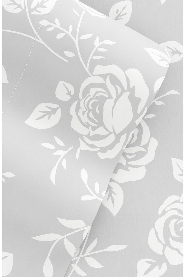 HOME SPUN Premium Ultra Soft Rose Gray Pattern 4-Piece Bed Sheet Set, Alternate, color, LIGHT GRAY