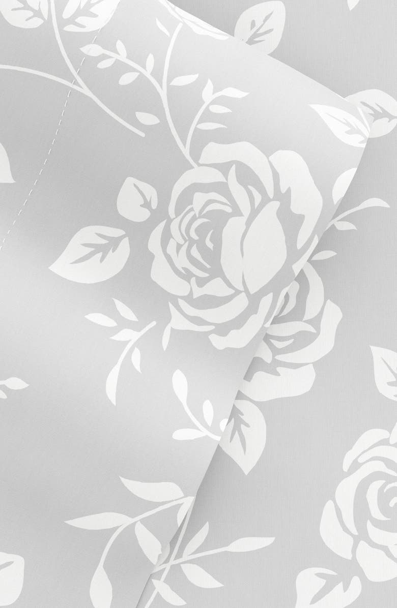 HOMESPUN HOME SPUN Premium Ultra Soft Rose Gray Pattern 4-Piece Bed Sheet Set, Alternate, color, Light Gray