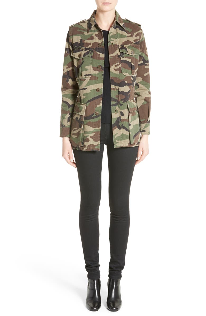 Saint Laurent High Rise Skinny Jeans, Alternate, color, 