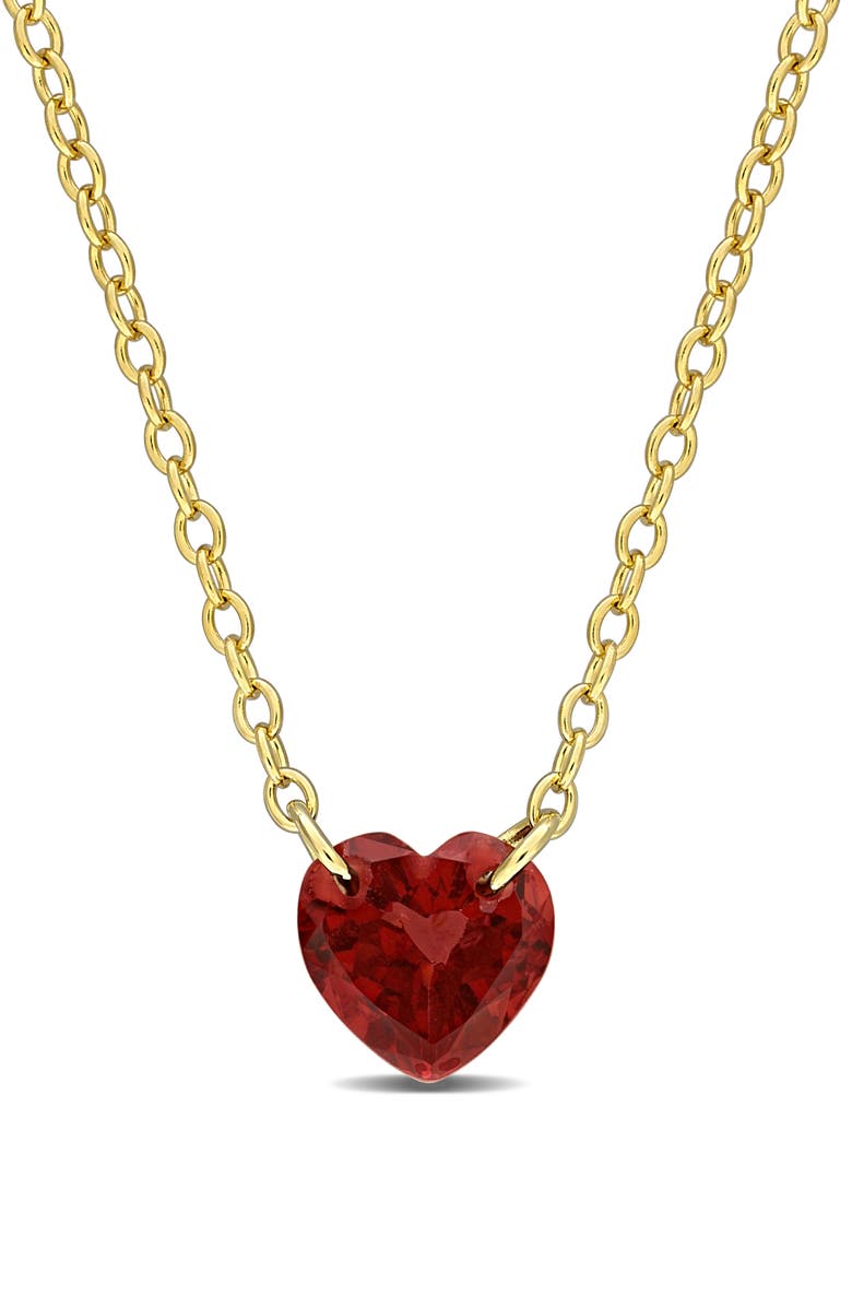 DELMAR Garnet Heart Pendant Necklace, Main, color, Red