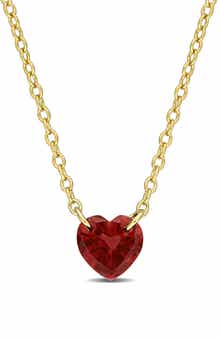 DELMAR Garnet Heart Pendant Necklace