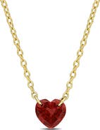 DELMAR Garnet Heart Pendant Necklace