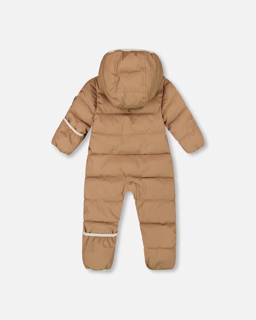 Deux Par Deux Gender Inclusive One-piece Cloud Compressible Snowsuit Designed For Car Seat In Brown