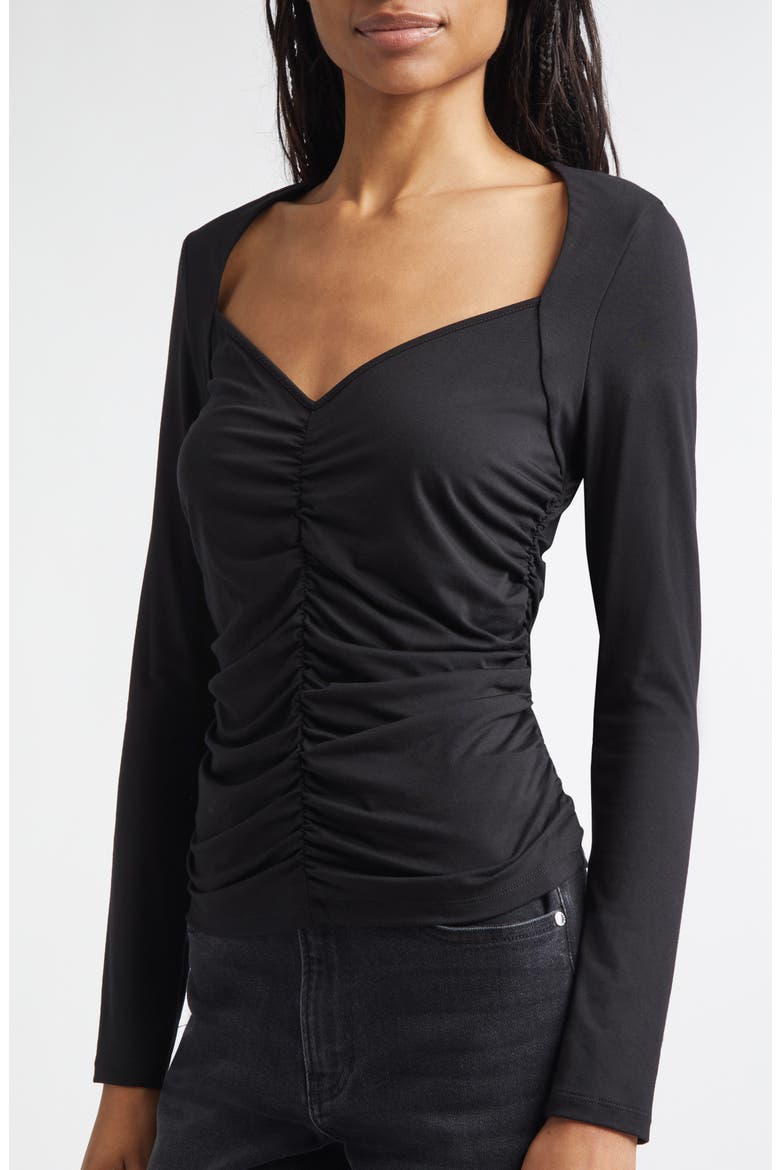 Salem Ruched Top, Alternate, color, BLACK
