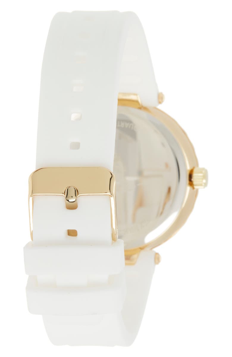 Ed Hardy Crystal Silicone Strap Watch, 36mm x 42mm, Alternate, color,