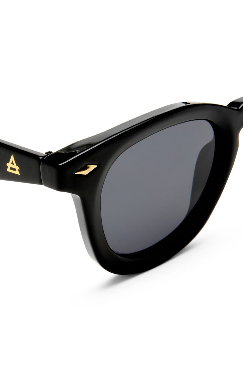 AIRE Aperture 45mm Round Sunglasses, Alternate, color, Black / Smoke Mono