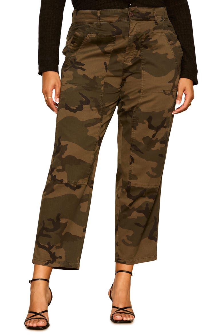 Sol Camo Print Utility Ankle Pants, Main, color, HIKER CAMO GREEN