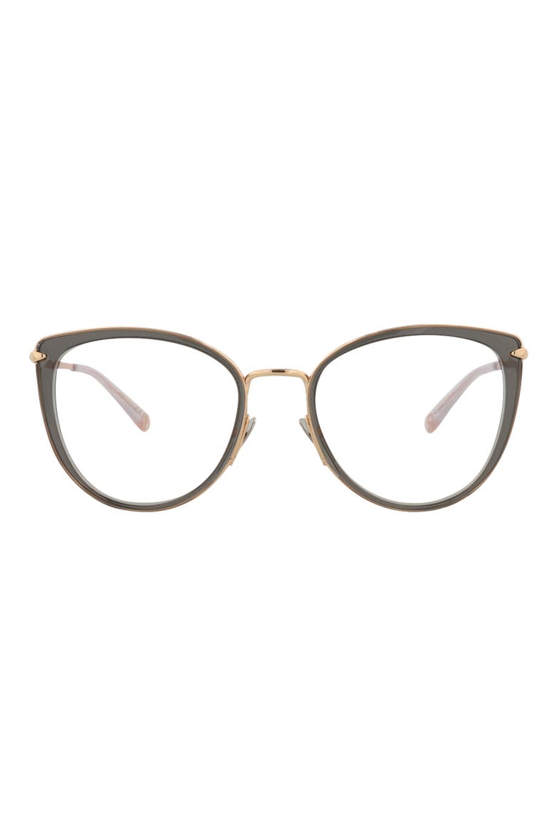 Novelty 54mm Cat Eye Optical Glasses, Main, color, GREY GOLD TRANSPARENT