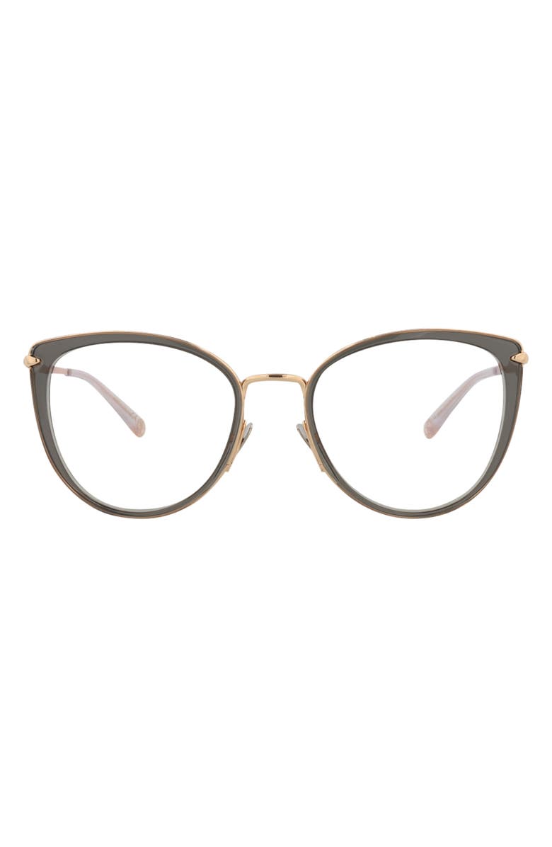 Pomellato Novelty 54mm Cat Eye Optical Glasses, Main, color, Grey Gold Transparent