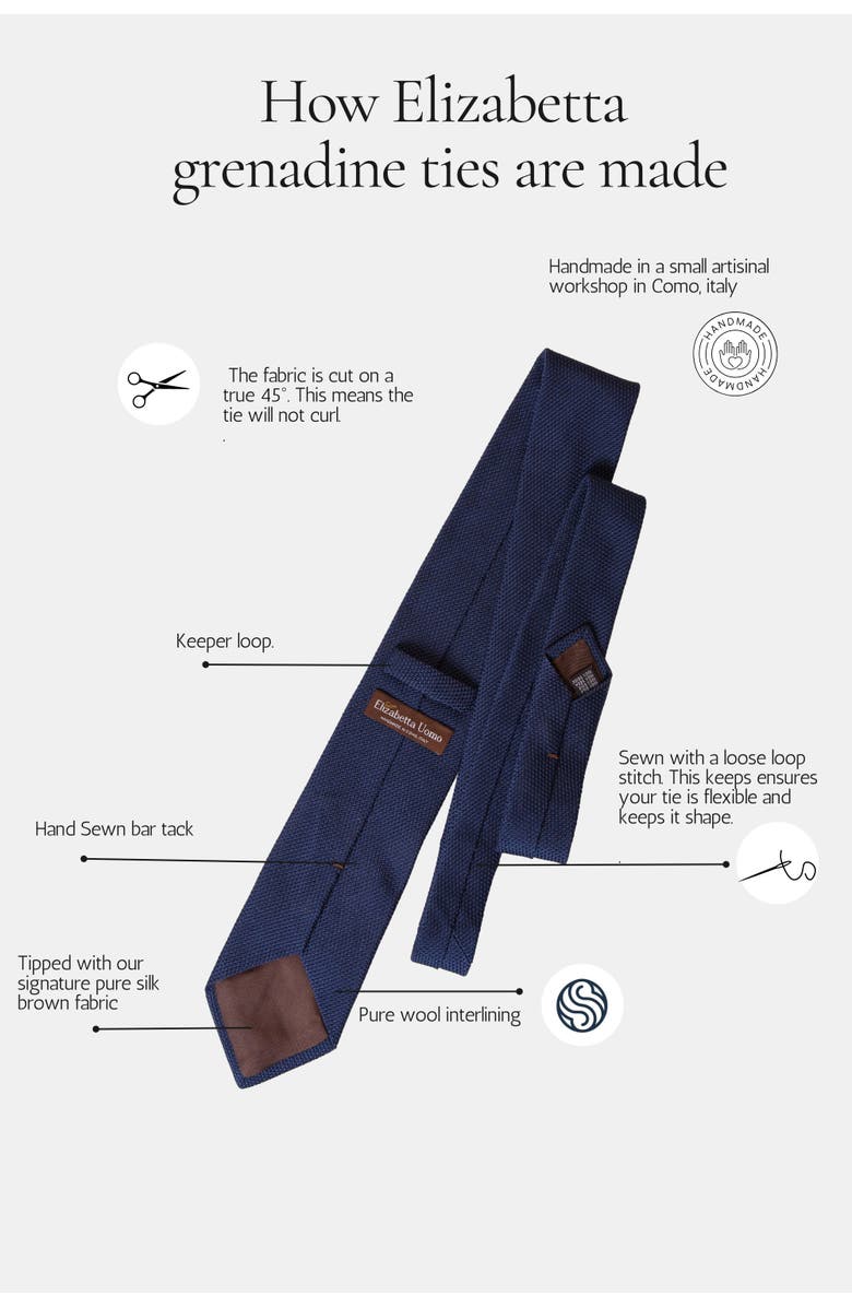 Elizabetta Camelo - Extra Long Silk Grenadine Tie for Men, Alternate, color, 