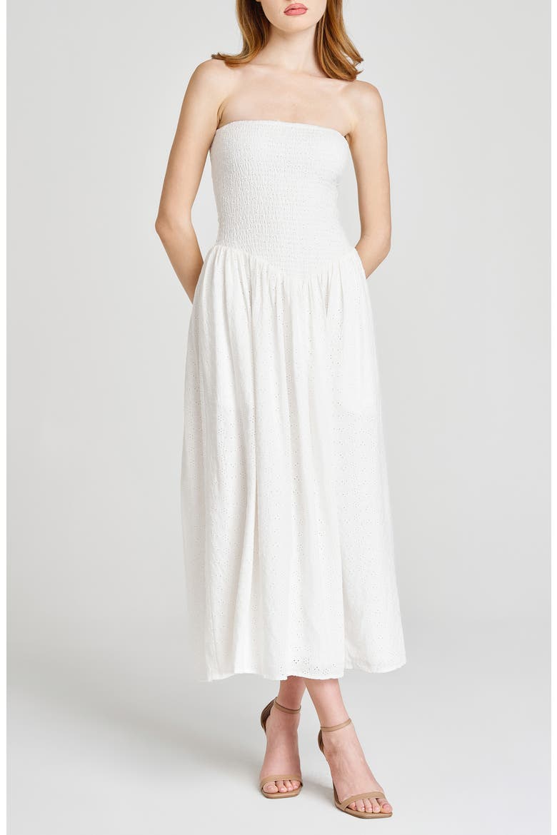 x Style by COCO! Melody Convertible Strapless Eyelet Dress, Alternate, color, IVORY