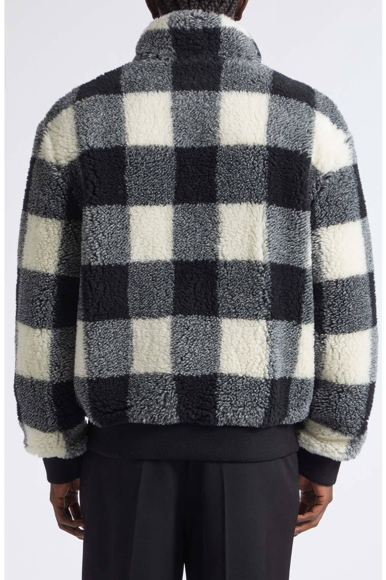 Buffalo Check Fleece Zip Jacket, Alternate, color, BLACK/ WHITE