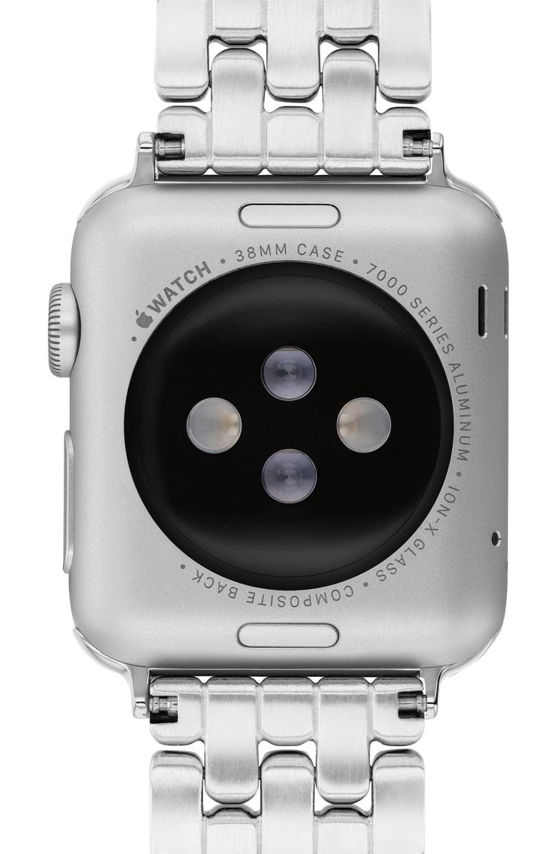COACH Crystal Pavé Apple Watch<sup>®</sup> Bracelet Watchband, Alternate, color, Silver And Gold