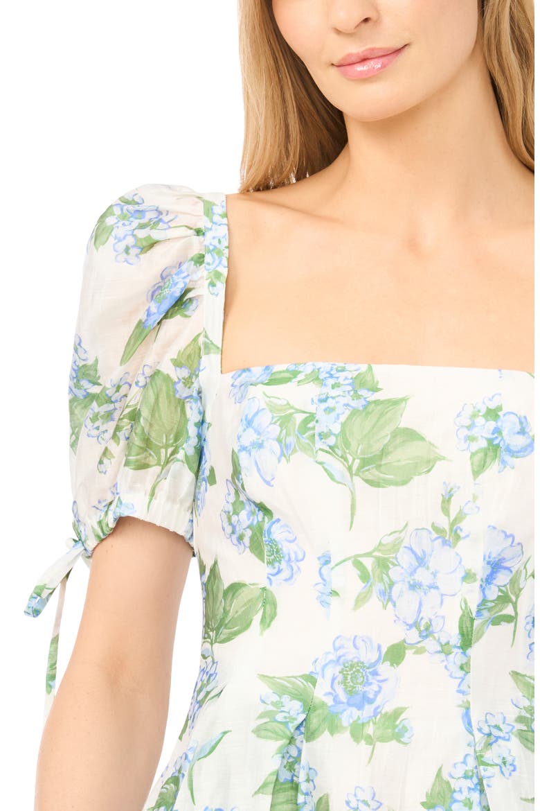 Box Pleat Puff Sleeve Dress, Alternate, color, DUSTY BLUE
