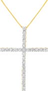 Haus of Brilliance Silver 2 1/2 cttw Diamond Cross Pendant Necklace