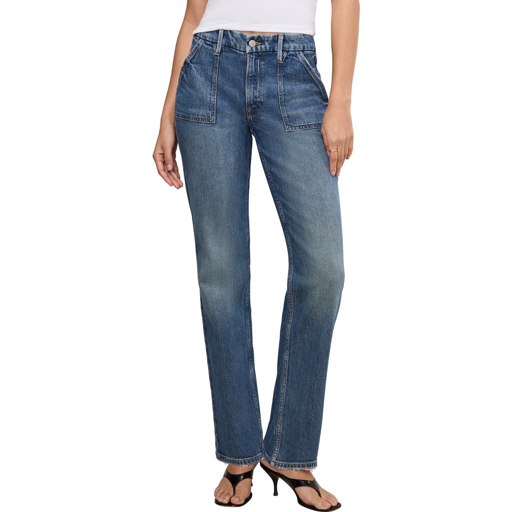 Good American Good Icon High Waist Straight Leg Carpenter Jeans In Indigo748