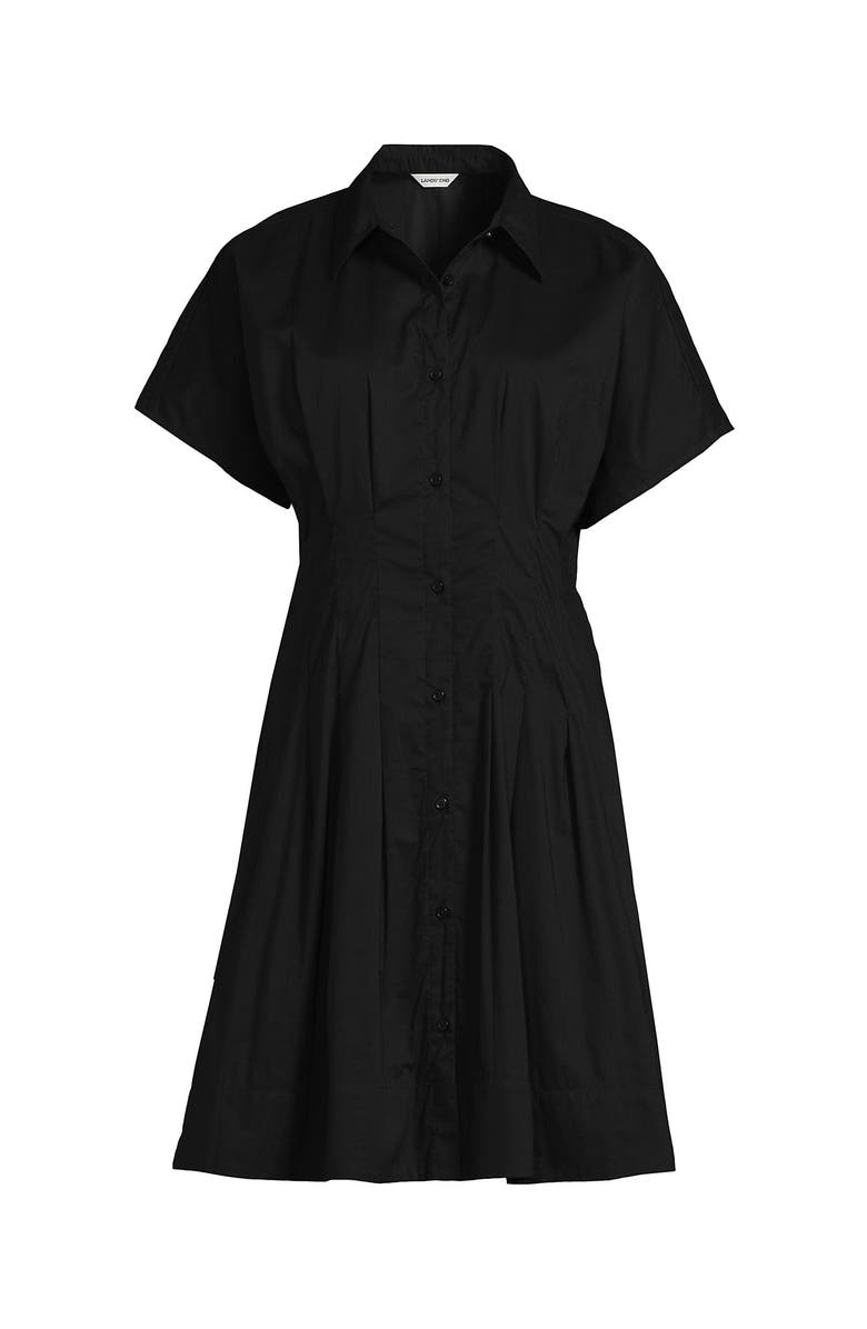 Lands' End Cambric Above the Knee Shirt Dress, Alternate, color, Black