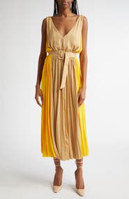 Ramy Brook Latoya Colorblock Pleated Dress