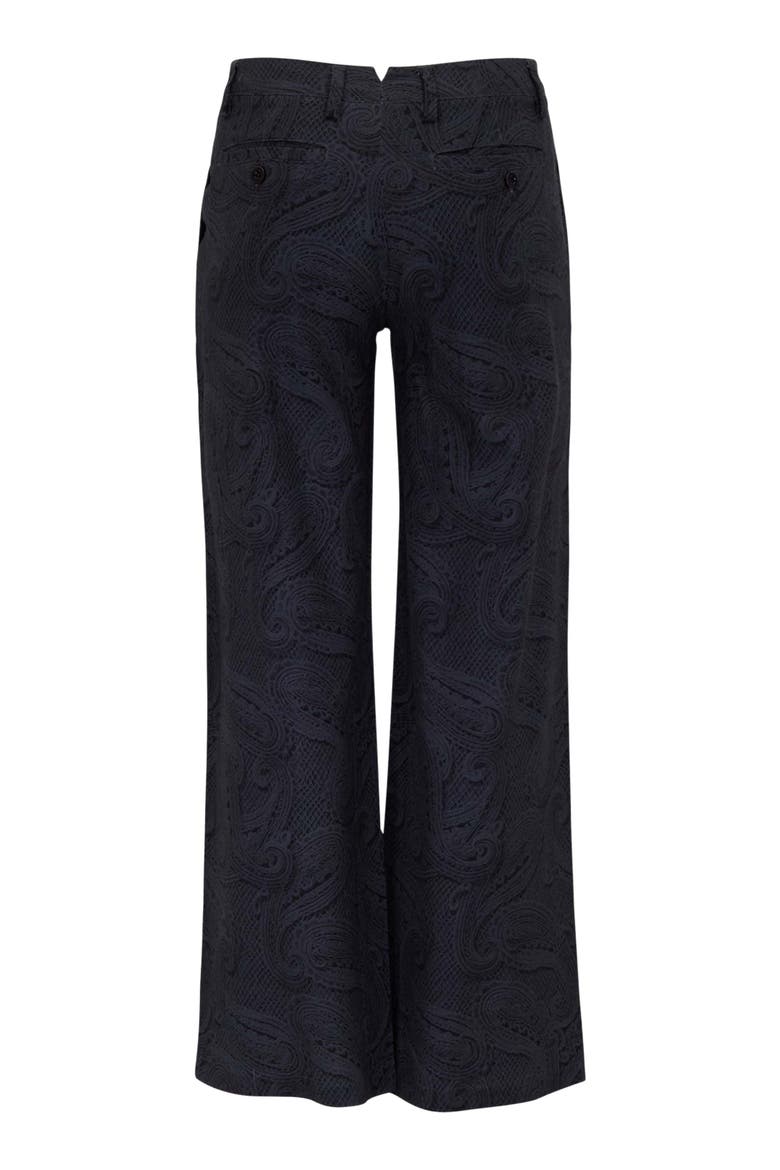 Crochet Paisley Womens Wool Wide-leg Pant, Alternate, color, CROCHET PAISLEY CAVIAR