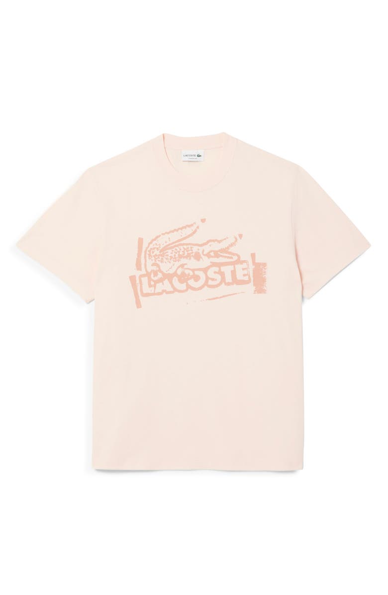 Lacoste Stencil Classic Fit Graphic T-Shirt, Alternate, color, Angora/ Latte