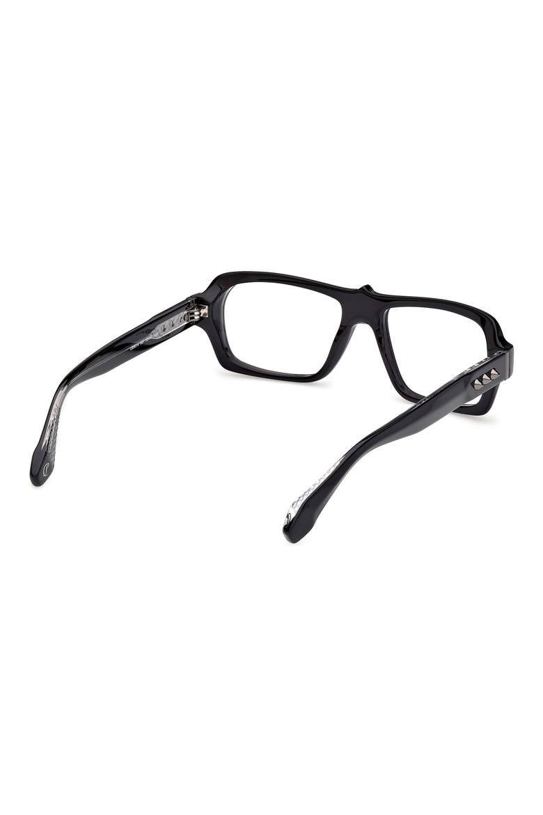 55mm Rectangular Optical Glasses, Alternate, color, BLACK