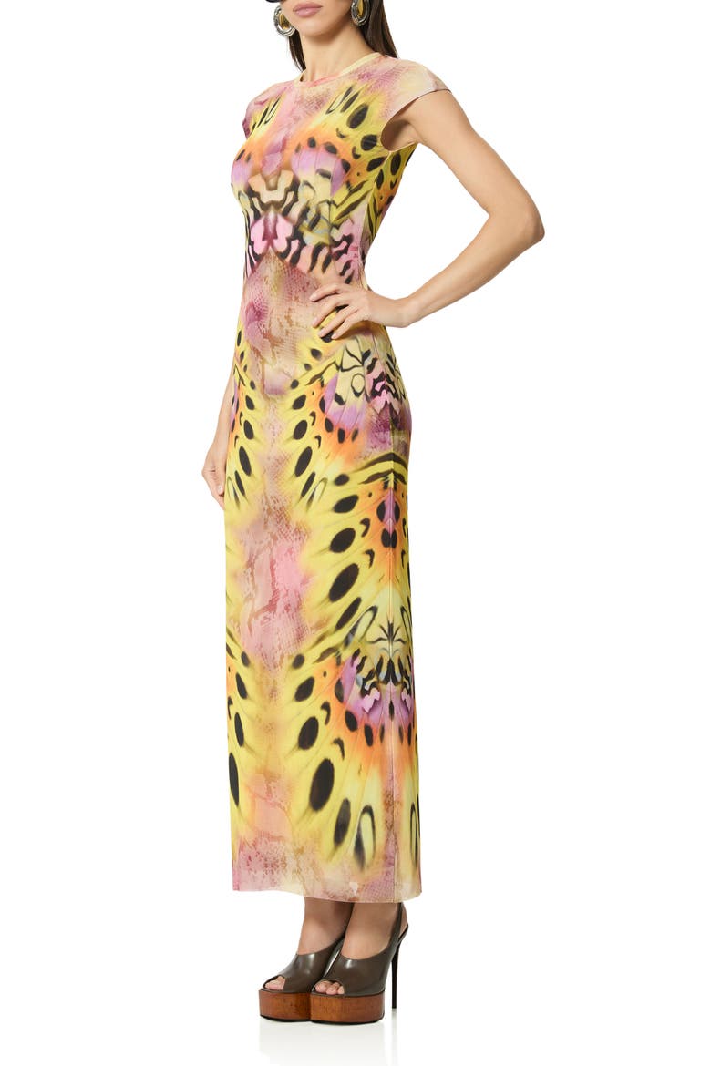 Mylo Print Maxi Dress, Alternate, color, MAUVE BUTTERFLY