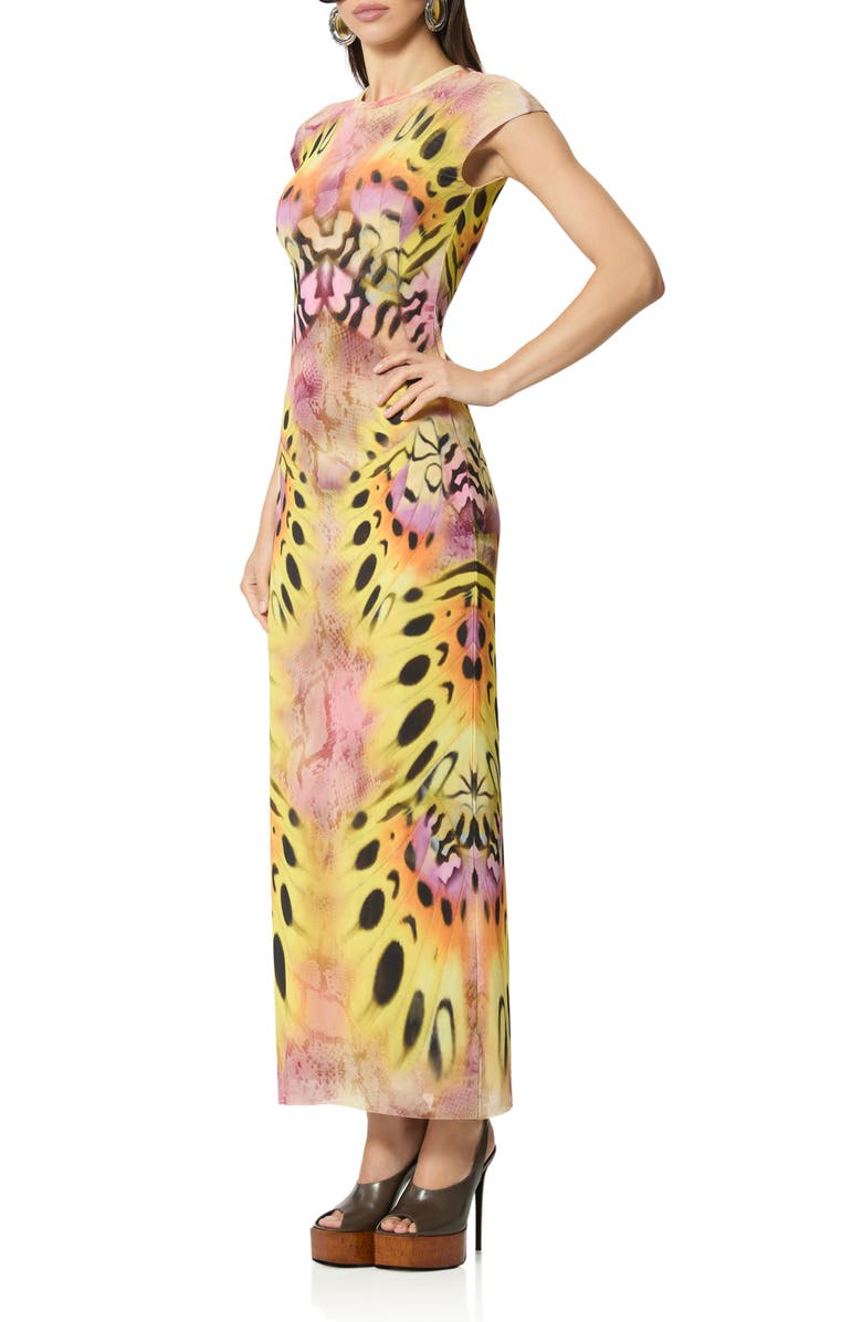 AFRM Mylo Print Maxi Dress, Alternate, color, Mauve Butterfly
