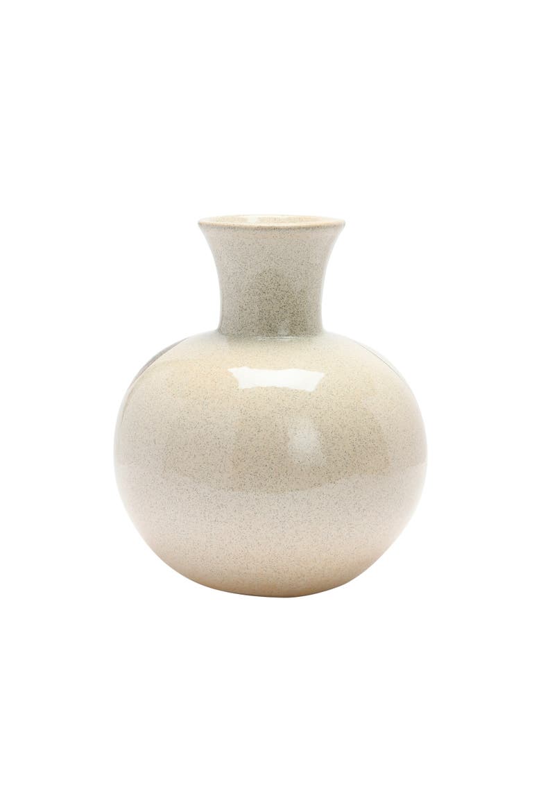 Hand-Painted with Face Stoneware Vase, Multicolor, Alternate, color, Multicolor