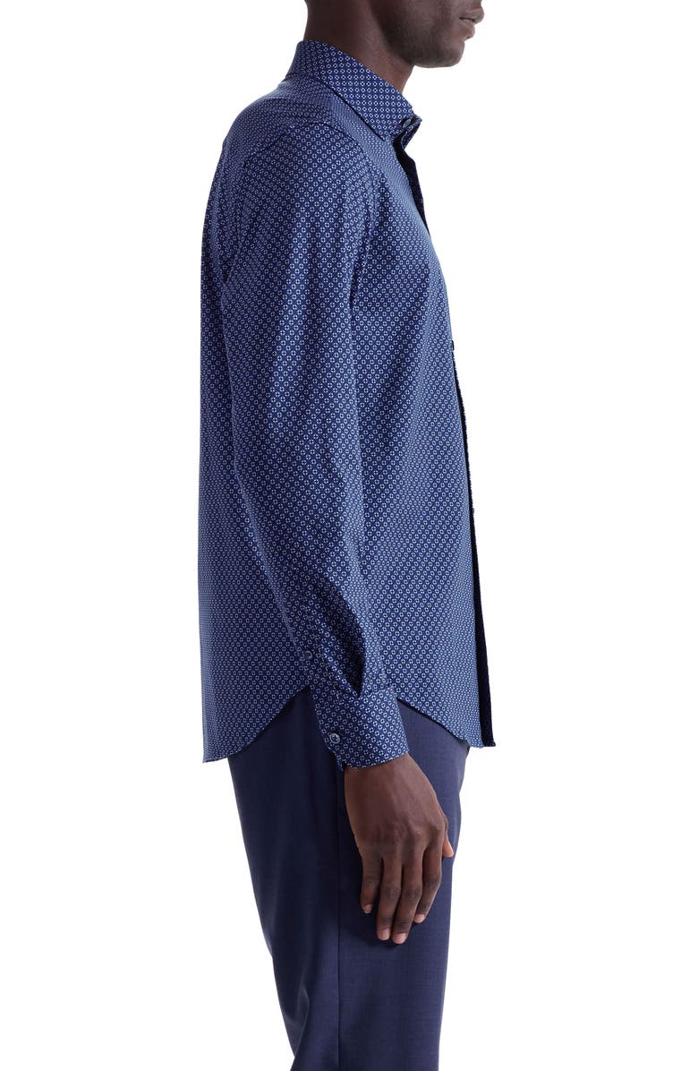 Bugatchi Jules OoohCotton<sup
®</sup
Geo Print Button-Down Shirt, Alternate, color, Navy