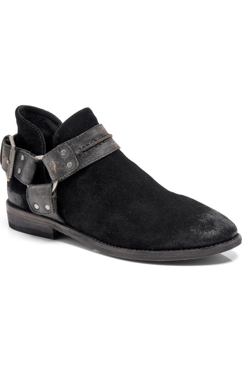 Free People Belle Harness Bootie, Main, color, Black Suede