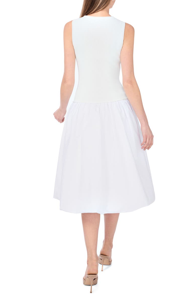 1.STATE Mixed Media Tank Midi Dress, Alternate, color, Ultra White