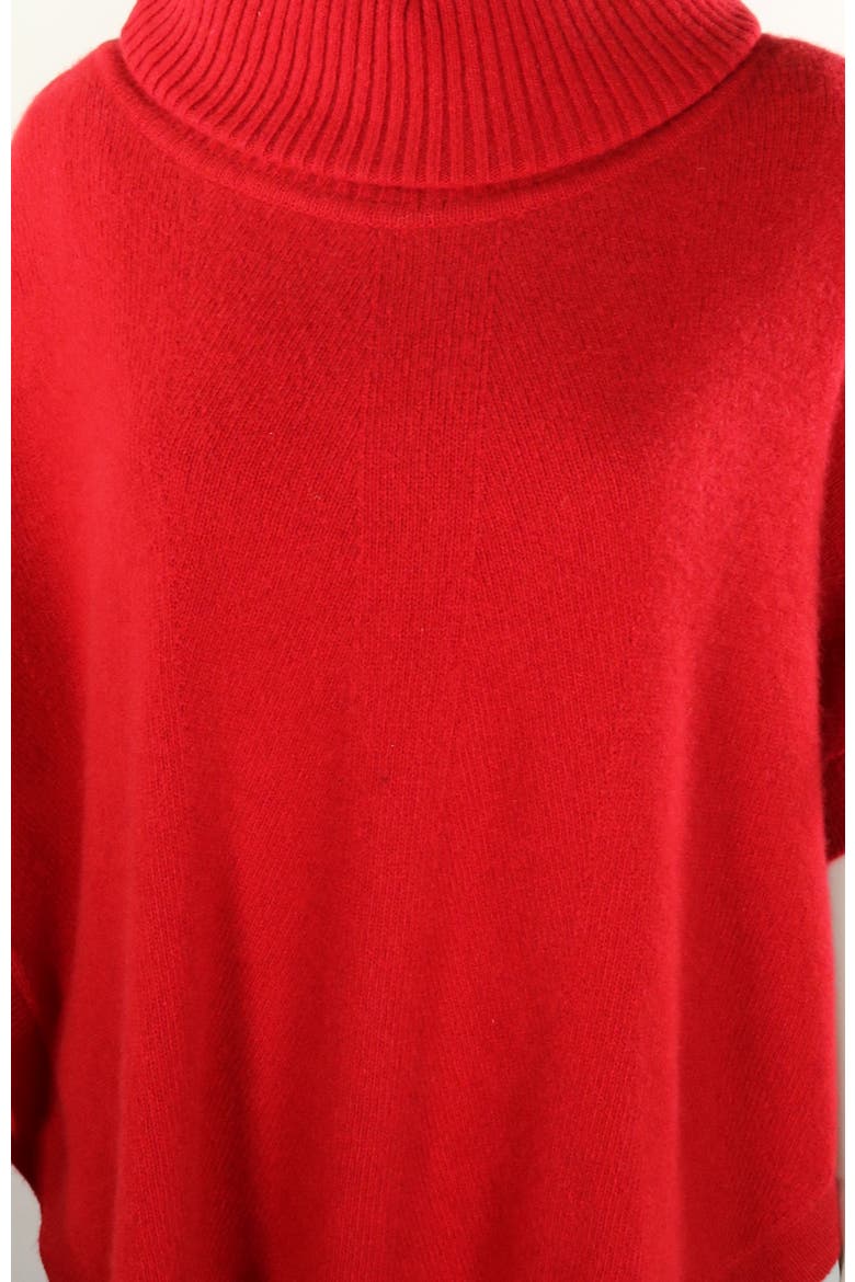 Cashmere turtleneck poncho, Alternate, color, ROSSO CILEGIA