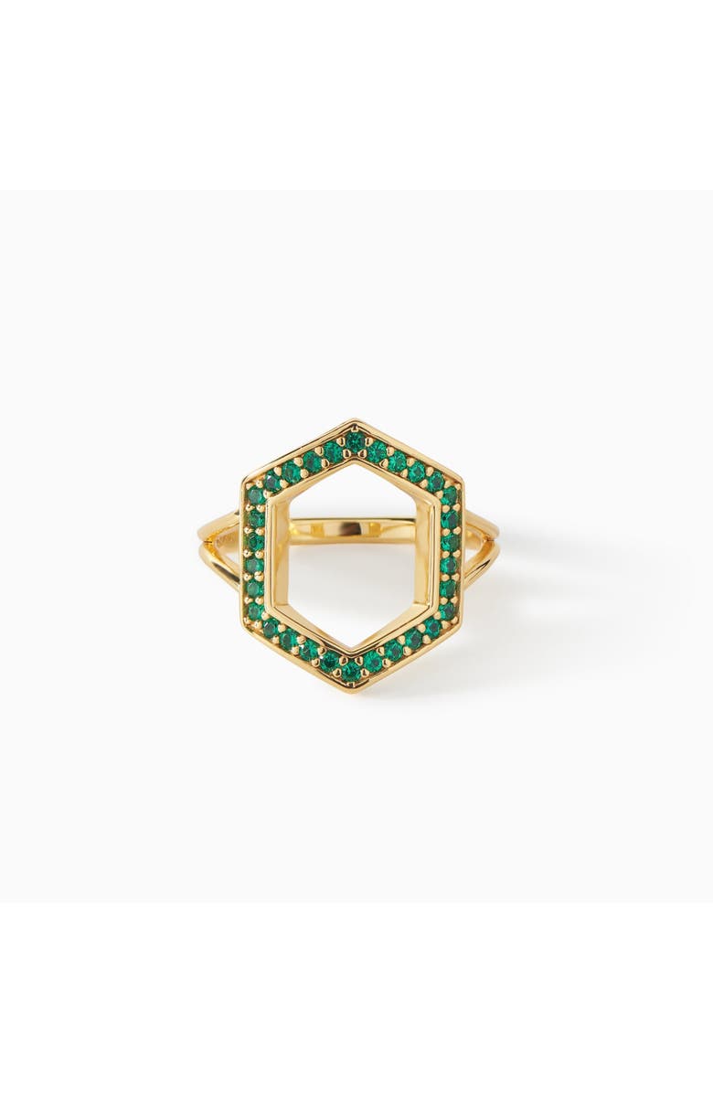 Ora Ana The Donna Ring, Main, color, Gold/Emerald Cz
