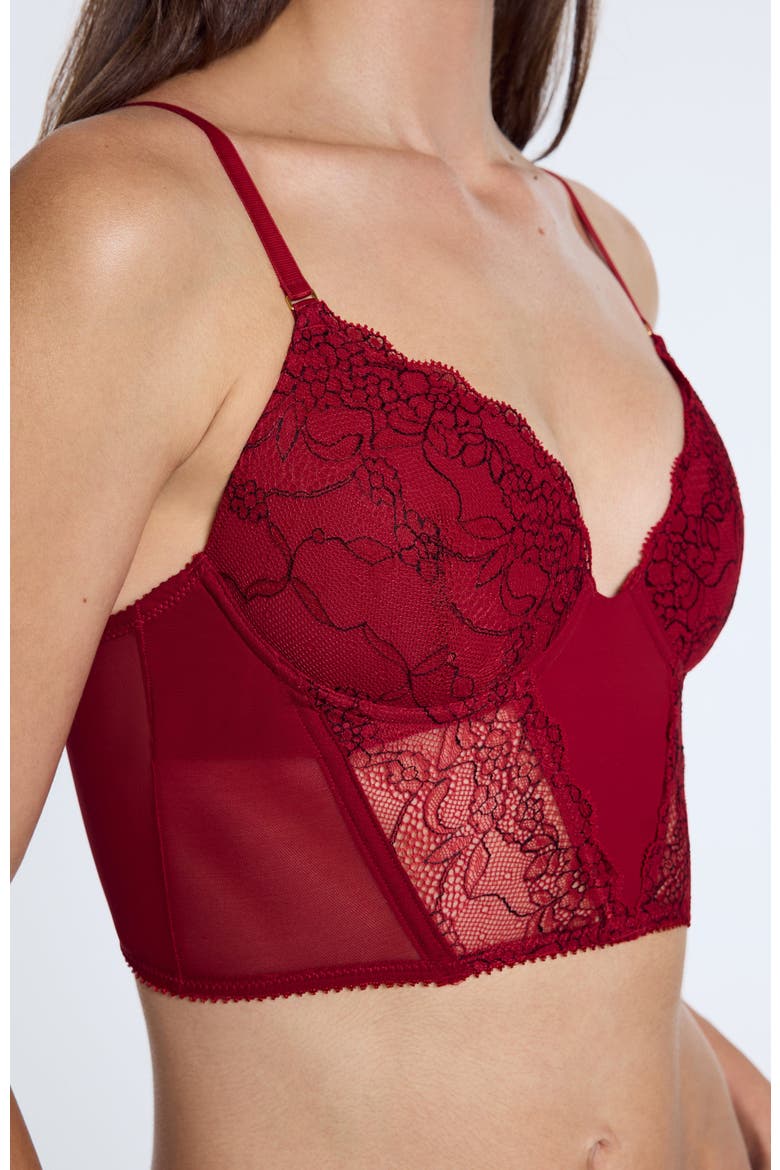Lace Lift Up Corset Top, Alternate, color, Scarlet