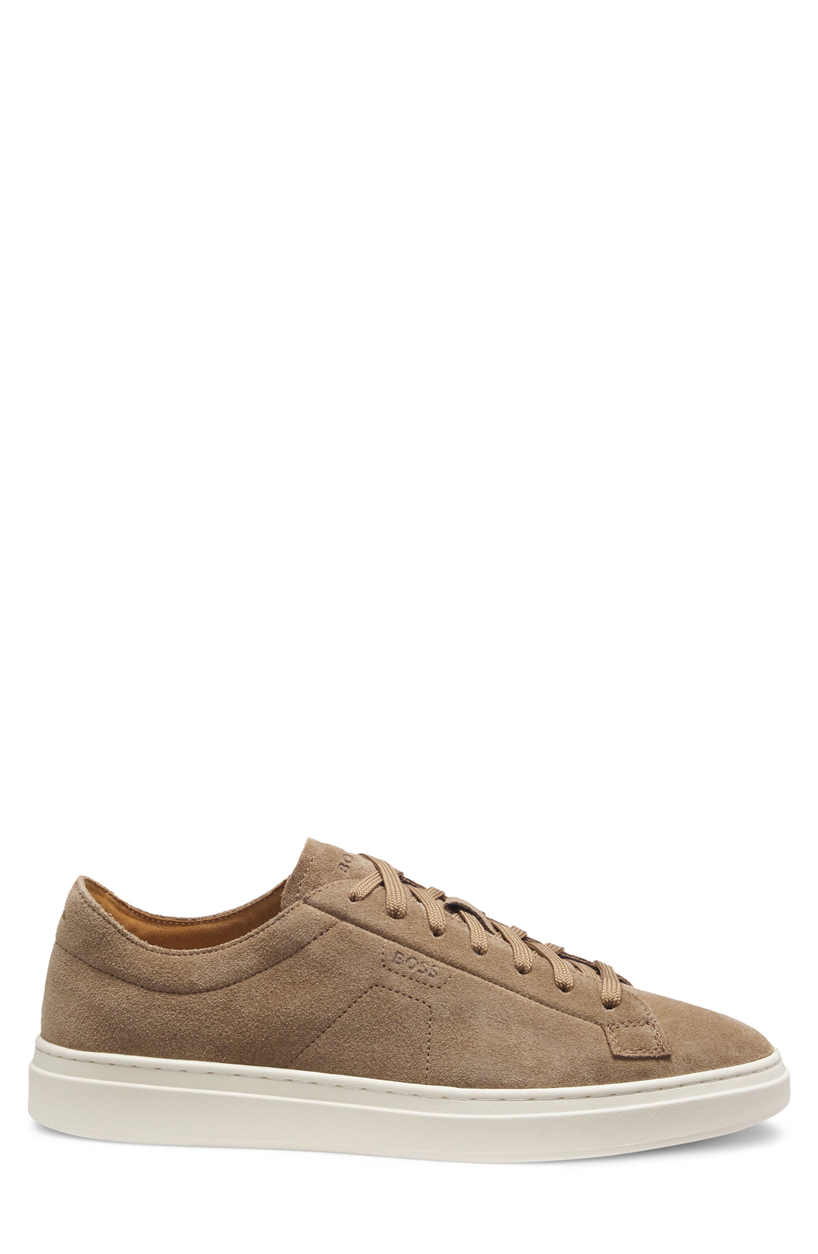 BOSS Kieran Suede Low Top Sneaker, Alternate, color, Medium Beige