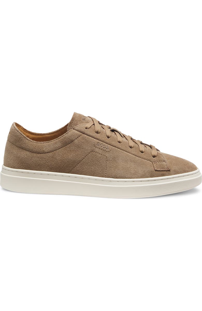 BOSS Kieran Suede Low Top Sneaker, Alternate, color, Medium Beige
