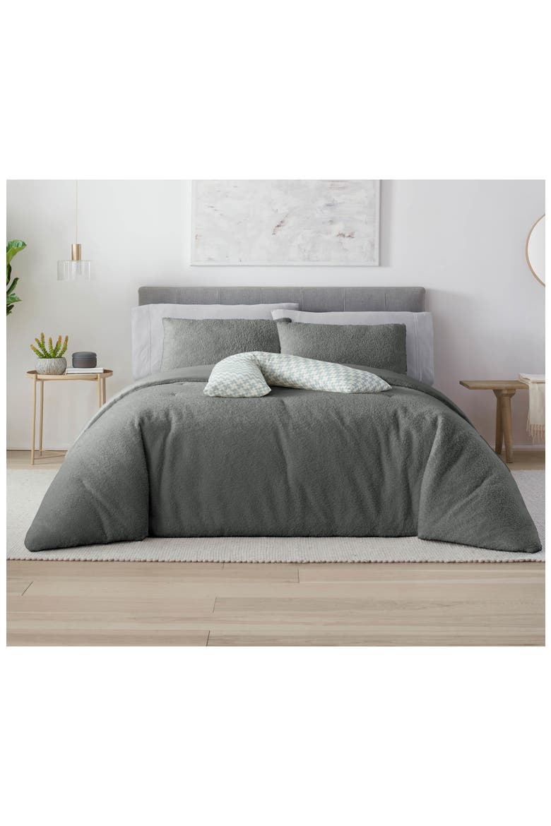 Cloud Warm Comforter Set, Alternate, color, WARM CHARCOAL