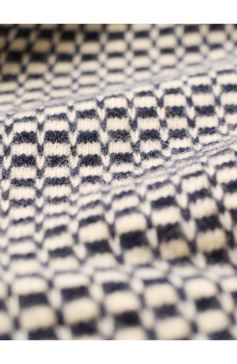 Celtic & Co. Micro Check Funnel Neck Sweater, Alternate, color, Navy / Ecru