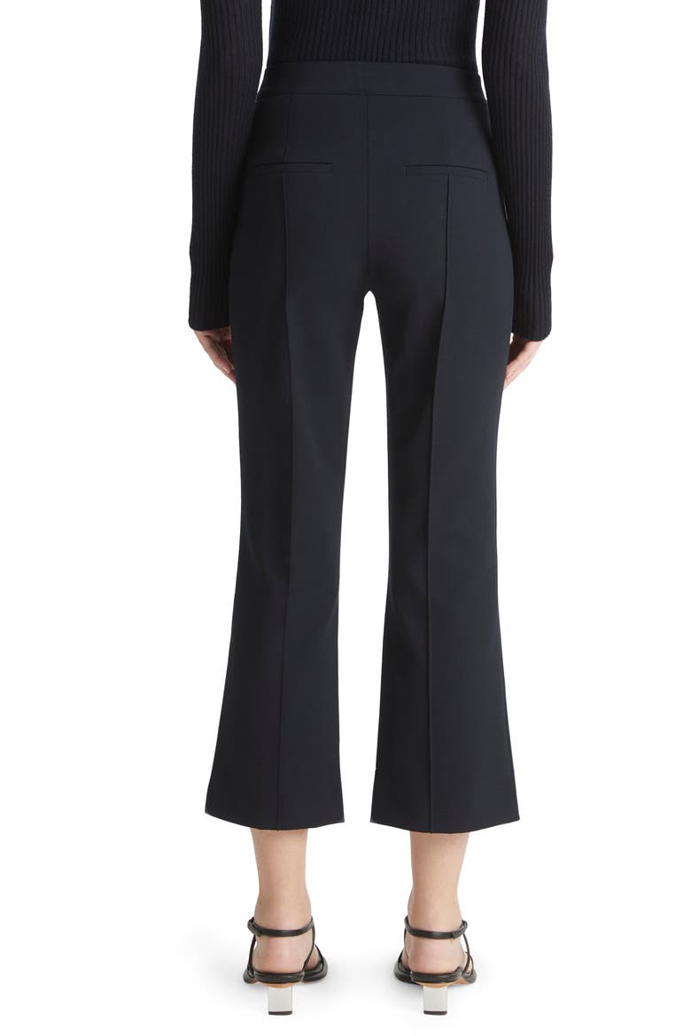Pintuck Crop Flare Cotton Blend Pants, Alternate, color, COASTAL