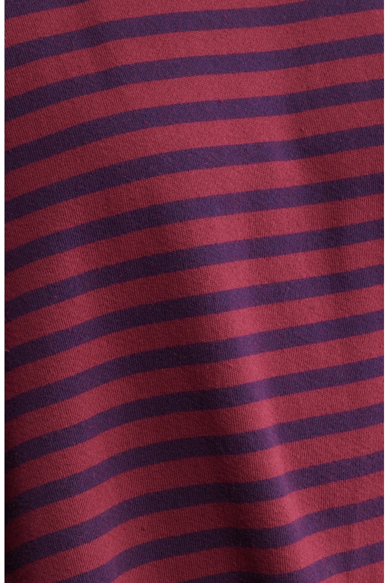 Stripe Terry Oversized Sweatshirt, Alternate, color, BURGUNDY STRIPE