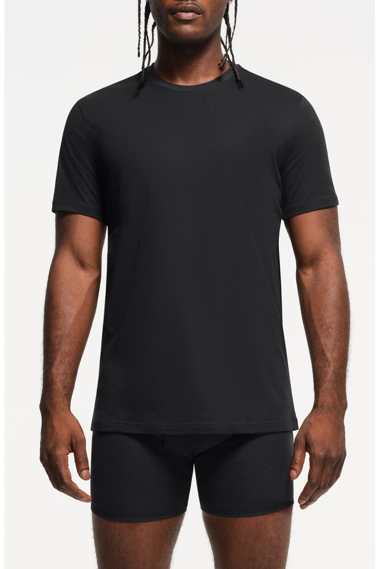 3-Pack Lightweight Cotton T-Shirts, Main, color, OBSIDIAN