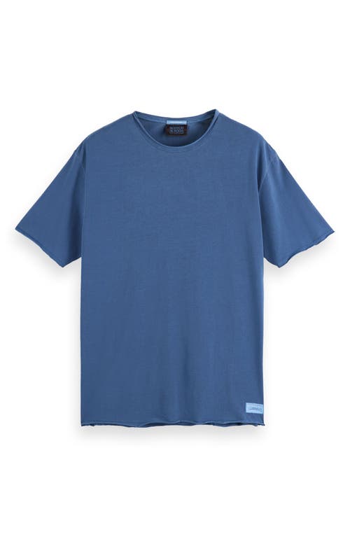 Scotch & Soda Relaxed Fit Raw Edge T-shirt In Blue