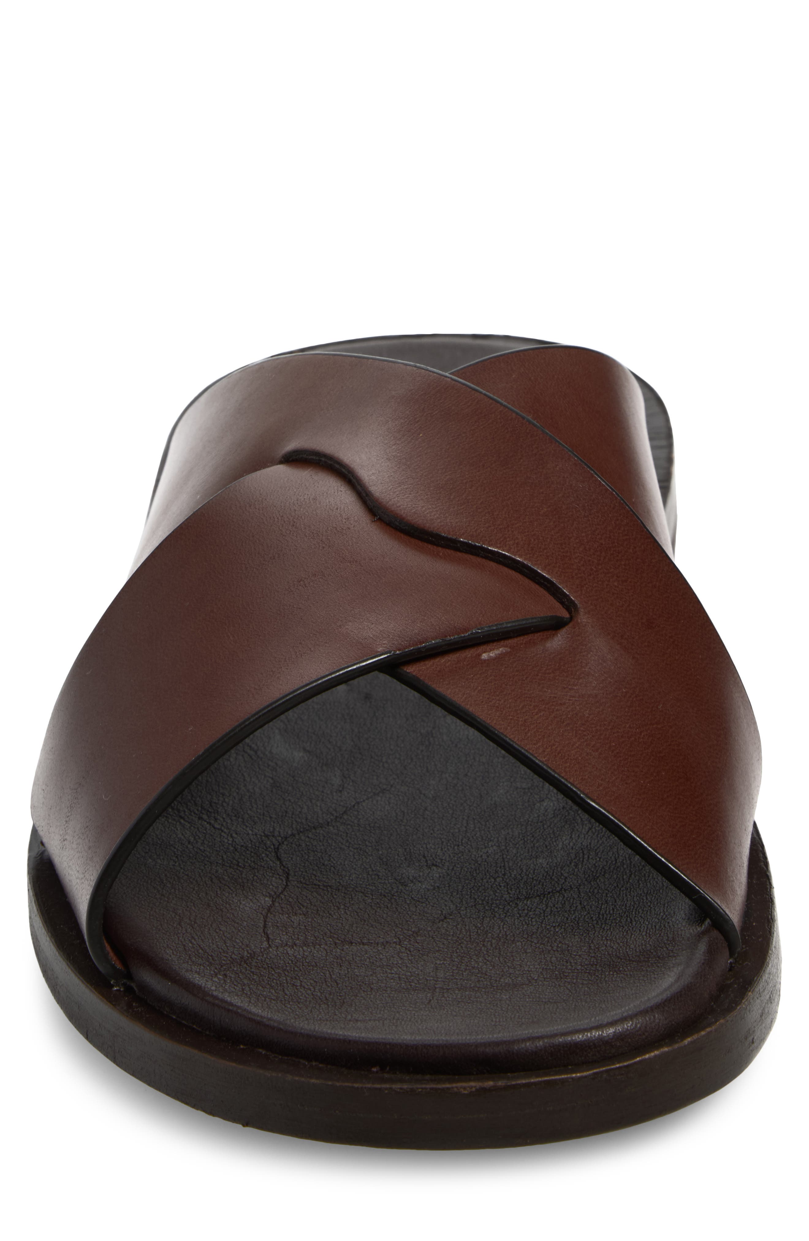 Lexington Leather Slide Sandal, Alternate, color, DARK CHOCOLATE