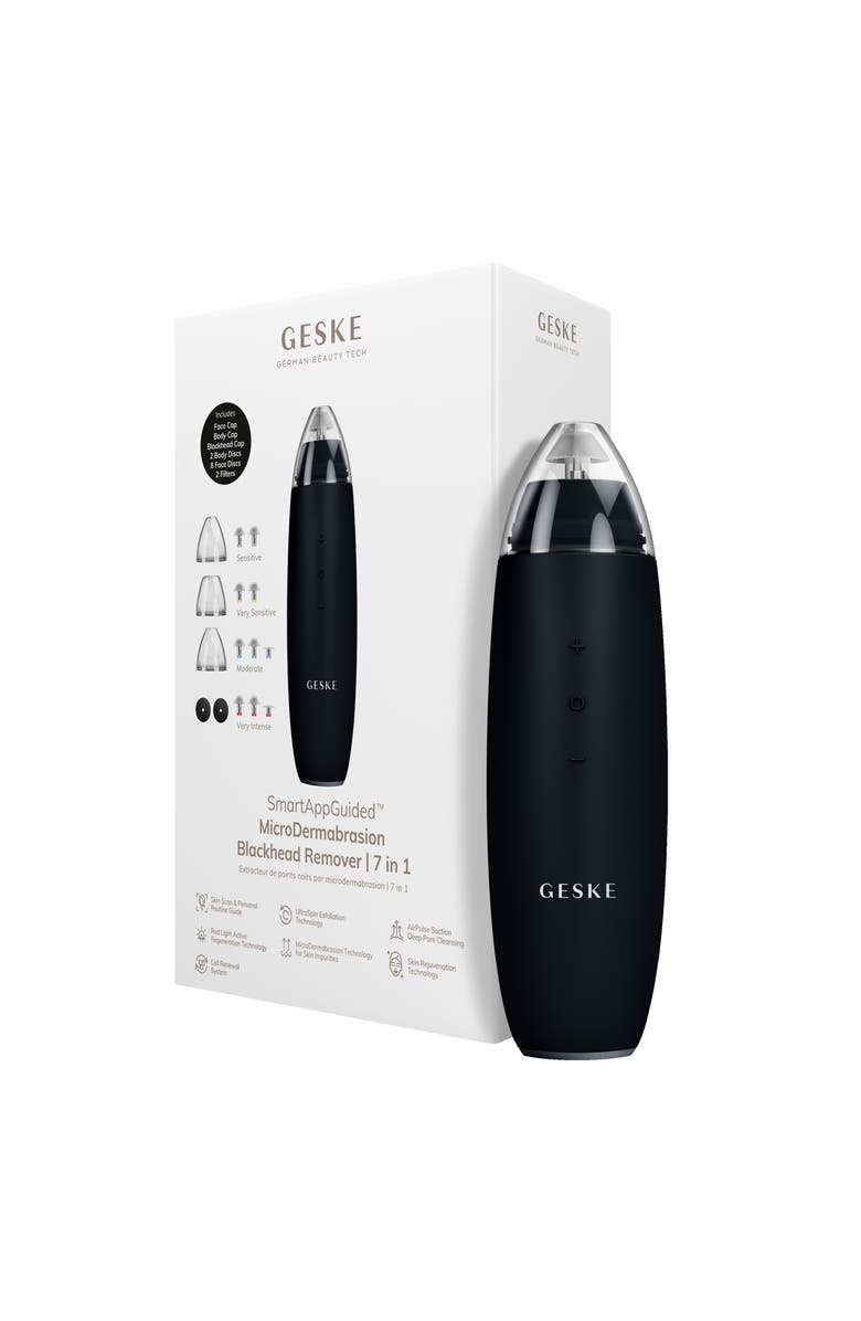 GESKE SmartAppGuided MicroDermabrasion Blackhead Remover | 7 in 1, Main, color, Black