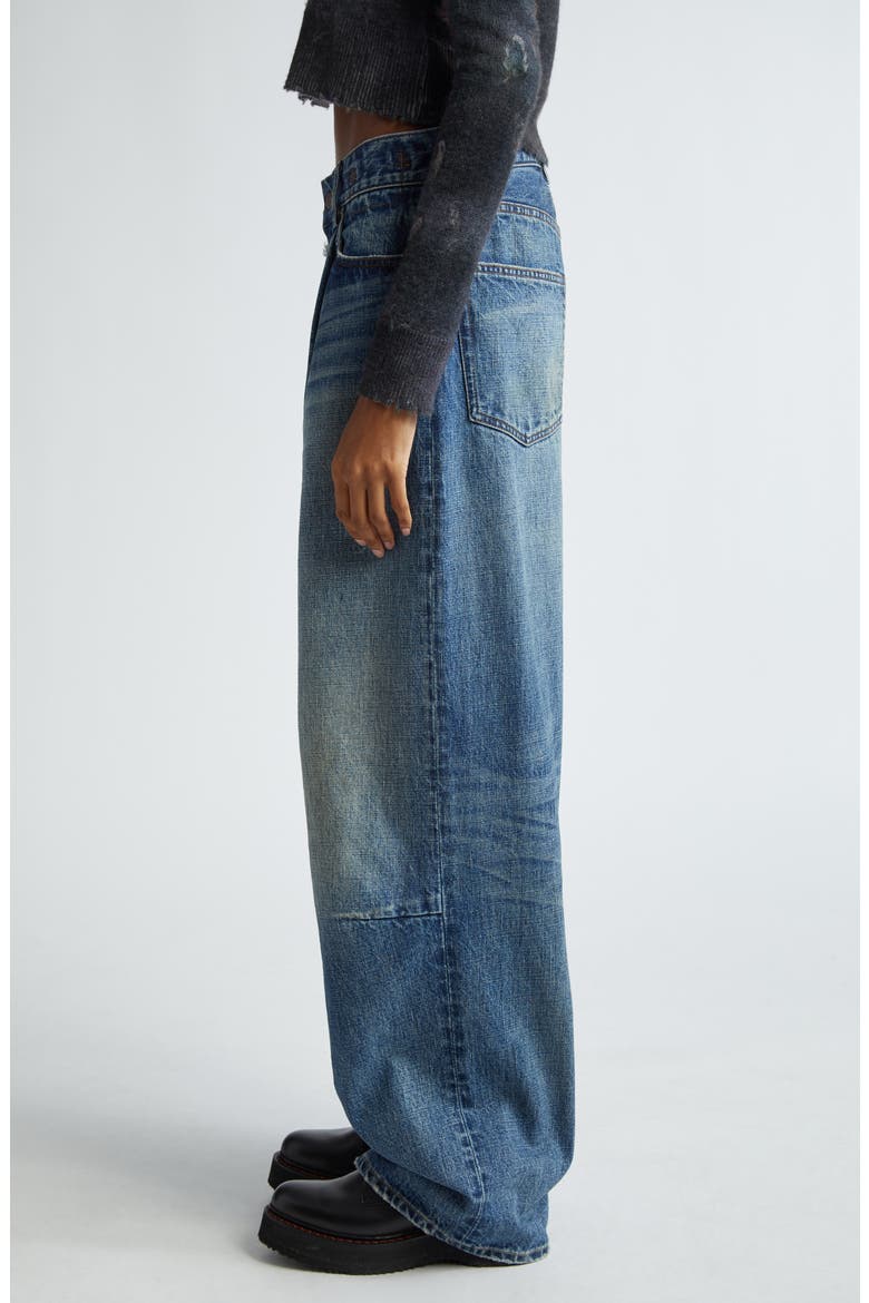 Wayne Distressed Pleated Wide Leg Jeans, Alternate, color, DAWSON BLUE